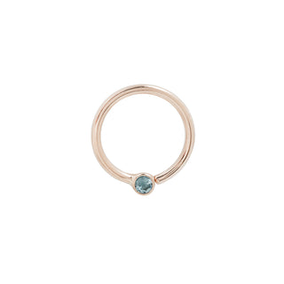 Fixed Bezel Bead Ring 2mm London Blue Topaz Fixed Rings Buddha Jewelry Rose Gold 16g 3/8" 