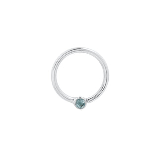 Fixed Bezel Bead Ring 2mm London Blue Topaz Fixed Rings Buddha Jewelry White Gold 16g 3/8" 