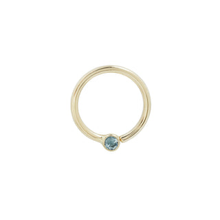 Fixed Bezel Bead Ring 2mm London Blue Topaz Fixed Rings Buddha Jewelry Yellow Gold 16g 3/8" 