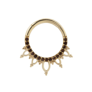 Indra - Smoky Quartz - Clicker Clickers Buddha Jewelry Yellow Gold