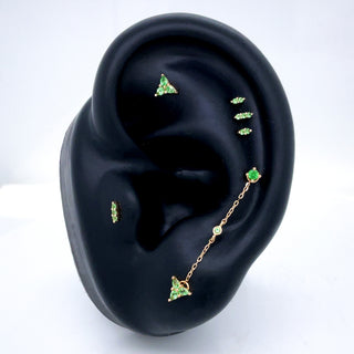 Mishka Prong 3 - Tsavorite - Threadless End Threadless Ends Buddha Jewelry   