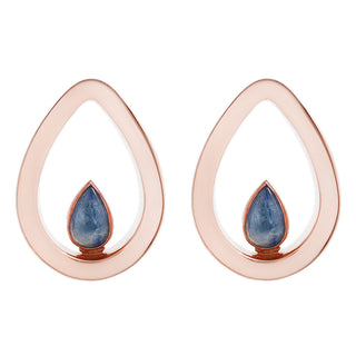 Evoke Mayan Teardrops - Blue Kyanite - Rose Gold Plated Plugs Buddha Jewelry