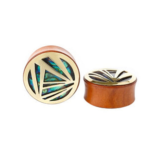 Prime Plugs - Brass + Abalone Plugs Buddha Jewelry   