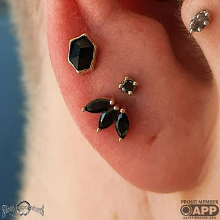 Black Diamond Prong - Threadless End Threadless Ends Buddha Jewelry