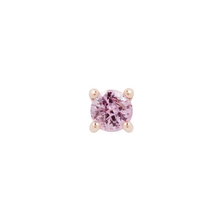 Pink Sapphire Prong Threadless Ends Buddha Jewelry Rose Gold 1.5mm