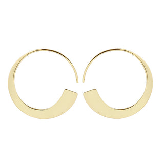 Mirah Earrings - Gold and Silver Plated Metal Hanging Earrings Buddha Jewelry Yellow Gold Plated