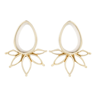 Marquise Eyelets - Yellow Gold Plated Plugs Buddha Jewelry