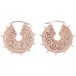 Goddess Earrings - Rose Gold Metal Hanging Earrings Buddha Jewelry