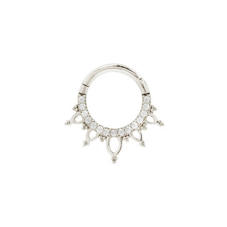 Indra - CZ - Clicker Clickers Buddha Jewelry White Gold 5/16"