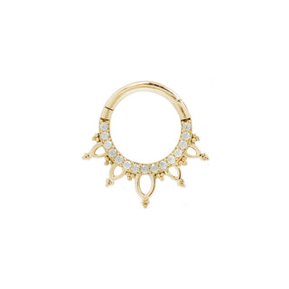 Indra - CZ - Clicker Clickers Buddha Jewelry Yellow Gold 5/16"