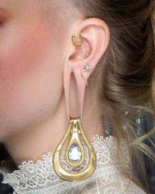 Deliah Baguette Flower - CZ - Threadless End Threadless Ends Buddha Jewelry