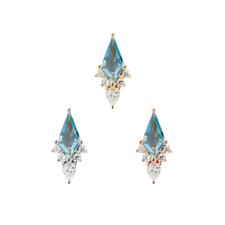 Afterglow - Swiss Blue Topaz - Threadless End Threadless Ends Buddha Jewelry