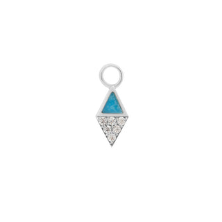 Almost Famous Charm - Turquoise + CZ - Threadless End Charms Buddha Jewelry White Gold  