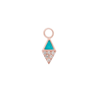 Almost Famous Charm - Turquoise + CZ - Threadless End Charms Buddha Jewelry Rose Gold  