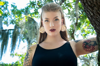 Indah Moon Plug - Mother of Pearl - Rose Gold Plated Plugs Buddha Jewelry