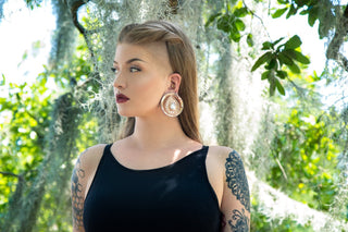 Deity Round Plugs - Rose Gold Plated Plugs Buddha Jewelry