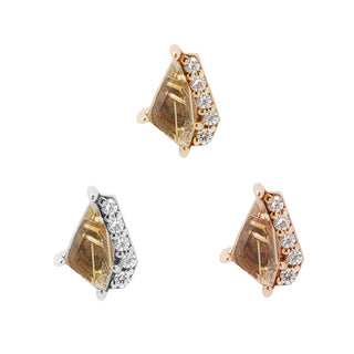 Elevate - Rutilated Quartz + CZ - Threadless End Threadless Ends Buddha Jewelry