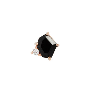 Elicit - Black Spinel + CZ - Threadless End Threadless Ends Buddha Jewelry Rose Gold  