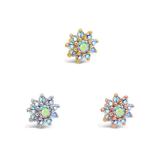Eloise Flower - Mercury Mist Topaz - Threadless End Threadless Ends Buddha Jewelry