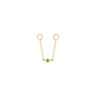 Round Center - Tsavorite - Chain Chains Buddha Jewelry Yellow Gold
