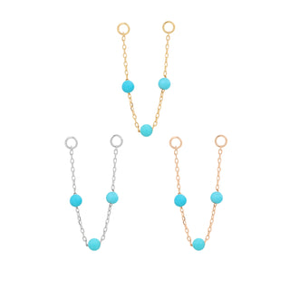 3 Bead - Turquoise - Chain Chains Buddha Jewelry