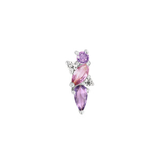 Visionary - Amethyst + Pink Sapphire - Threadless End Threadless Ends Buddha Jewelry White Gold  