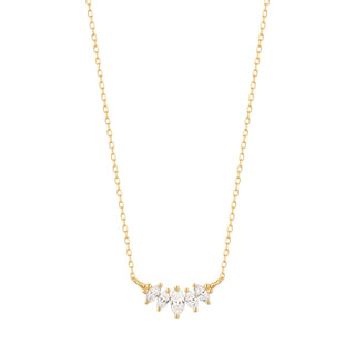 RION x Buddha Jewelry Zuri Cinq Gold Necklace - White Sapphire Necklaces RION x Buddha Jewelry Yellow Gold