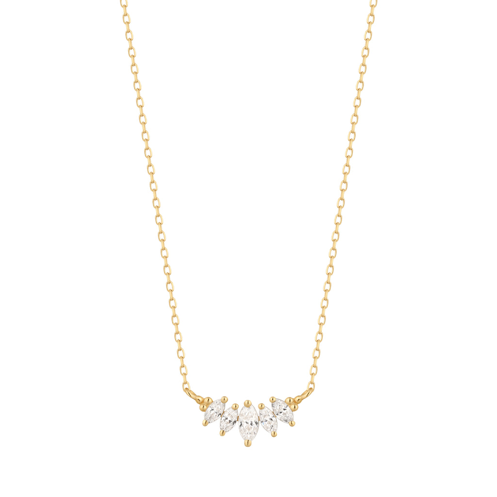 RION x Buddha Jewelry Zuri Cinq Gold Necklace White Sapphire