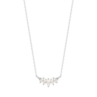 RION x Buddha Jewelry Zuri Cinq Gold Necklace - White Sapphire Necklaces RION x Buddha Jewelry White Gold