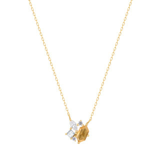 RION x Buddha Jewelry Guerdon Gold Necklace - Rutilated Quartz + White Sapphire Necklaces RION x Buddha Jewelry Yellow Gold