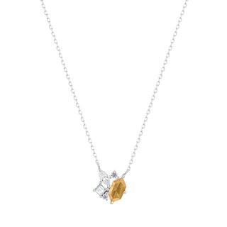 RION x Buddha Jewelry Guerdon Gold Necklace - Rutilated Quartz + White Sapphire Necklaces RION x Buddha Jewelry White Gold