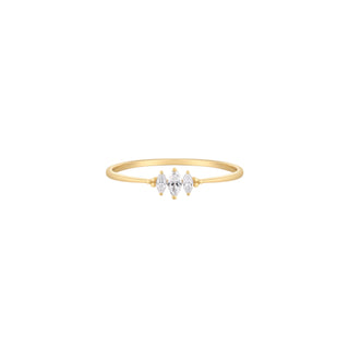 RION x Buddha Jewelry Zuri Trois Finger Ring - Genuine Diamond Finger Rings RION x Buddha Jewelry Yellow Gold