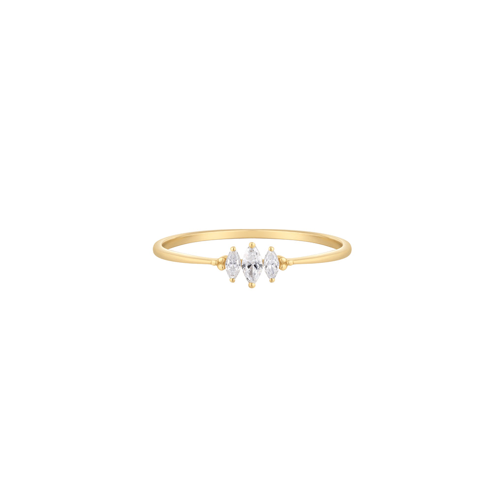 RION x Buddha Jewelry Zuri Trois Finger Ring Genuine Diamond