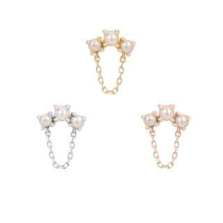 Halston Pearl + Chain - Threadless End Threadless Ends Buddha Jewelry