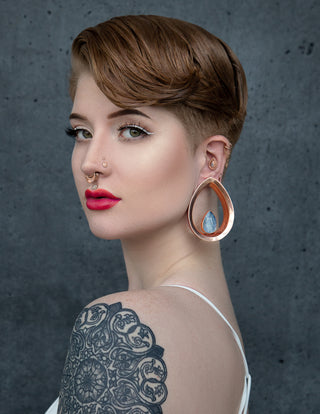 Evoke Mayan Teardrops - Blue Kyanite - Rose Gold Plated Plugs Buddha Jewelry