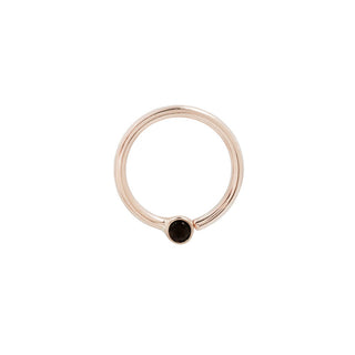 Fixed Bezel Bead Ring 2mm Black Spinel Fixed Rings Buddha Jewelry Rose Gold 16g 5/16" 