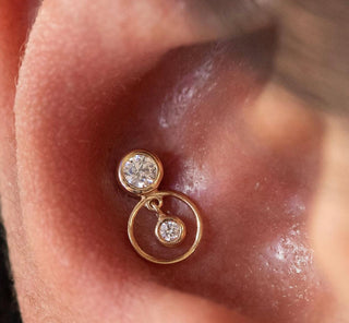 Warhol - CZ - Threadless End with Dangle Threadless Ends Buddha Jewelry