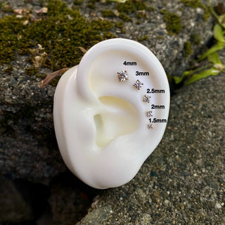 Swarovski CZ Prong - Threadless End Threadless Ends Buddha Jewelry