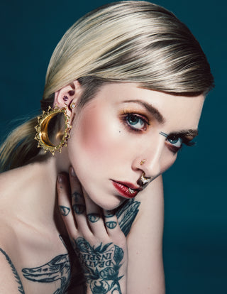Anoora Eyelets - Rose Gold Plated Plugs Buddha Jewelry