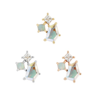 Lyra - Mercury Mist Topaz + Opal + CZ - Threadless End Threadless Ends Buddha Jewelry