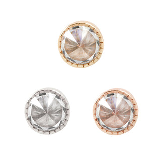 Milgrain Reverse Set CZ - Threadless End Threadless Ends Buddha Jewelry
