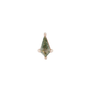 Mini Soho - Kite Cut Moss Agate - Threadless End Threadless Ends Buddha Jewelry Yellow Gold