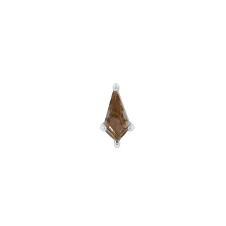 Mini Soho - Kite Cut Smoky Quartz - Threadless End Threadless Ends Buddha Jewelry White Gold  
