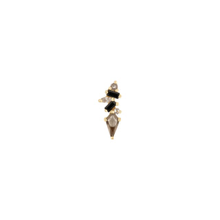Mixt - Smoky Quartz + Black Spinel - Threadless End Threadless Ends Buddha Jewelry Yellow Gold
