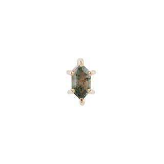 Oh Hell Yes! - Hex Cut Moss Agate - Threadless End Threadless Ends Buddha Jewelry Yellow Gold