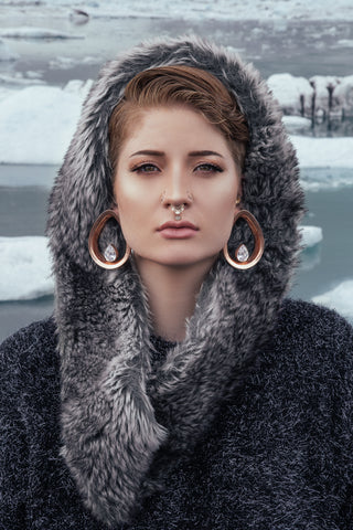 Evoke Mayan Teardrops - CZ - Yellow Gold Plated Plugs Buddha Jewelry