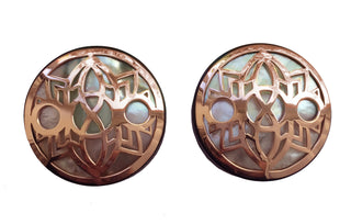 Indah Moon Plug - Mother of Pearl - Rose Gold Plated Plugs Buddha Jewelry