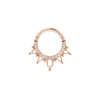 Indra - CZ - Clicker Clickers Buddha Jewelry Rose Gold 5/16"