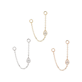 Teardrop - CZ - Chain Chains Buddha Jewelry