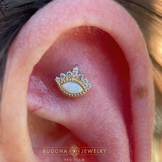 Enchant - Opal + CZ - Threadless End Threadless Ends Buddha Jewelry